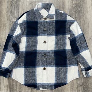 Shein plaid drop shoulder jacket